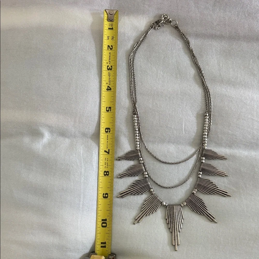 Lucky Brand Silver Fringe Statement Layered Necklace - OS - Picture 4 of 4